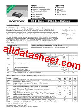 Tbu Pk Wh Datasheet Pdf Bourns Electronic Solutions