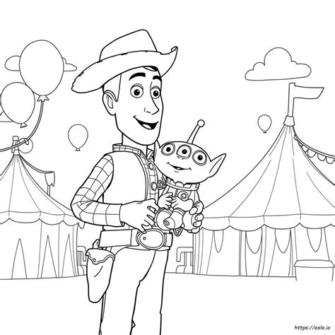 alien toy story gambar mewarnai