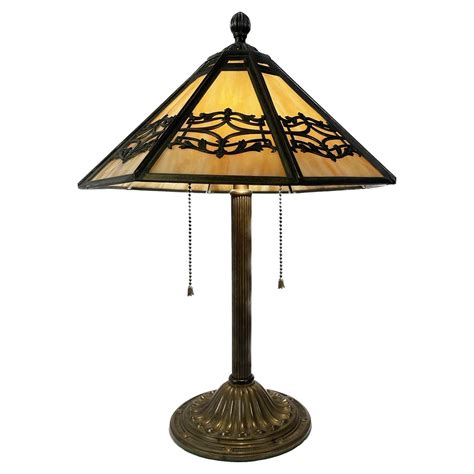 Art Nouveau Period Bronze And Shell Lamp For Sale At 1stdibs