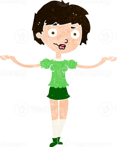 Cartoon Woman Spreading Arms 44987447 Png