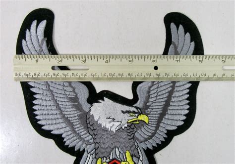 Vintage Harley Davidson Upwing Eagle Patch Silver New Emb328064