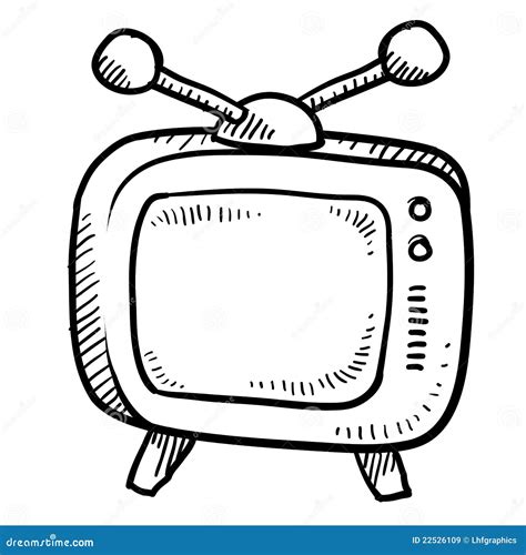 Retro television sketch stock vector. Illustration of drawing - 22526109