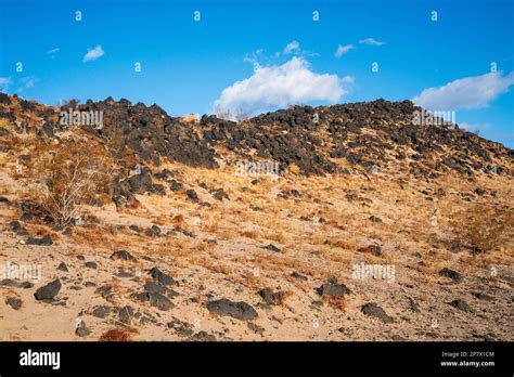 View from inside Amboy Crater, California Stock Photo - Alamy