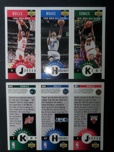 Michael Jordan Mj Upper Deck Triple Mini Kemp Hardaway Nba Card