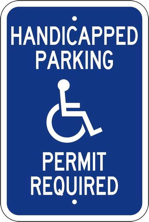 Handicapped Parking Permit Required Sign R7 8c