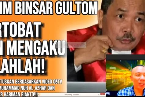 Rismon Sianipar Desak Hakim Binsar Gultom Bertaubat Dan Mengaku Salah