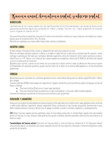 Trauma Nasal Hematoma Septal Y Absceso Septal Trauma Nasal Hematoma