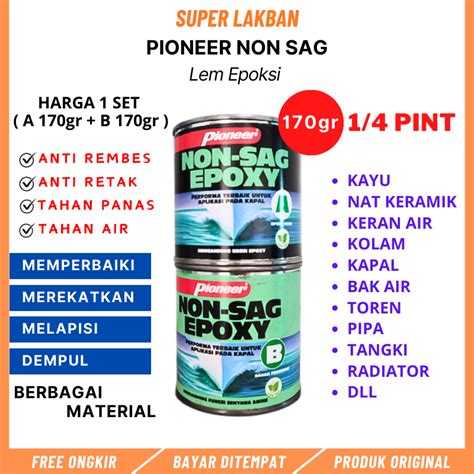 Jual Lem Epoxy Pioneer Non Sag Marine Epoxy Gr Dempul Kapal Anti