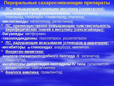 ПЕРОРАЛЬНЫЕ САХАРОСНИЖАЮЩИЕ ЛС