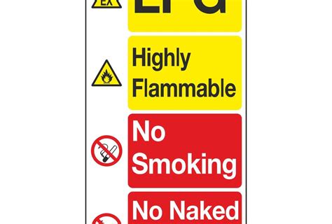 Lpg Highly Flammable No Smoking No Naked Lights Linden Signs Print