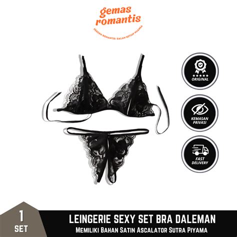 Jual Bra Lingerie 1 Set Sexy Celana Dalam Model Bahan Lace Transparant Shopee Indonesia