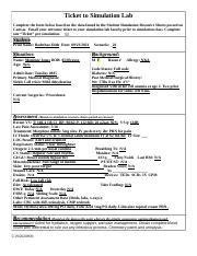 Ticket To Simulation Lab Level Pediatric Docx Ticket To Simulation