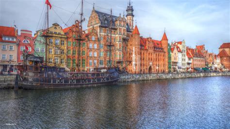 Motława Zabytki Rzeka Gdańsk Kamienice HDR Łódź