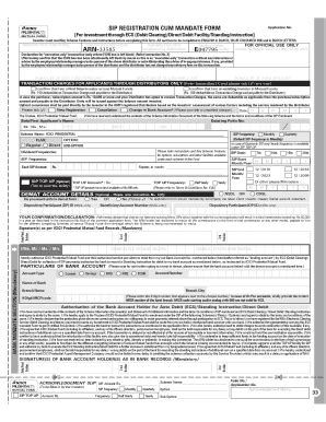 Fillable Online Sip Registration Cum Mandate Form Arn E Fax