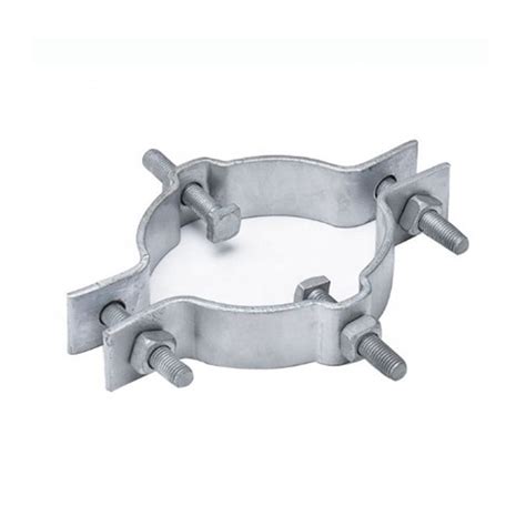 Metal Embrace Hoop Hot DIP Galvanized Pole Fastening Clamp Bracket For Outdoor Overhead Line