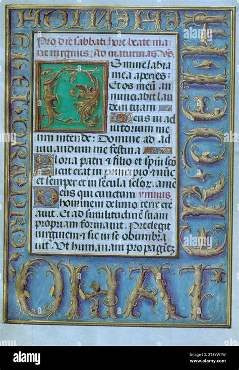 Livre d heures texte médiéval illuminations modernes initial