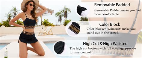 Amazon Jolefille High Waisted Bikini Sets For Women Two Piece Swimsuit Skirt Tummy Control