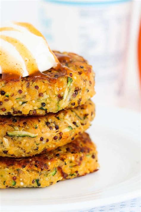 Cheesy Quinoa Zucchini Sweet Potato Fritters Bake Play Smile