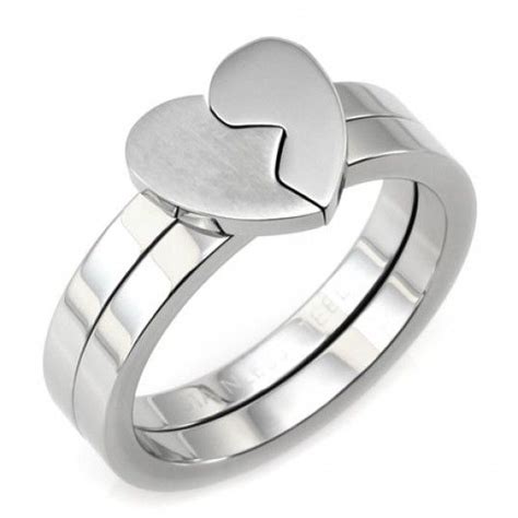 Best Friends Ring Stainless Steel Two Piece Ring Set Best Friend