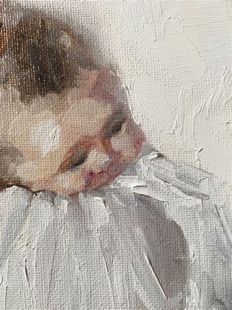 Мама с ребенком на руках, картина маслом на холсте в раме, 20х20см в ...