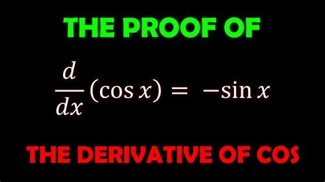 How To Find The Derivative Of Cos X Using Limit Definition YouTube