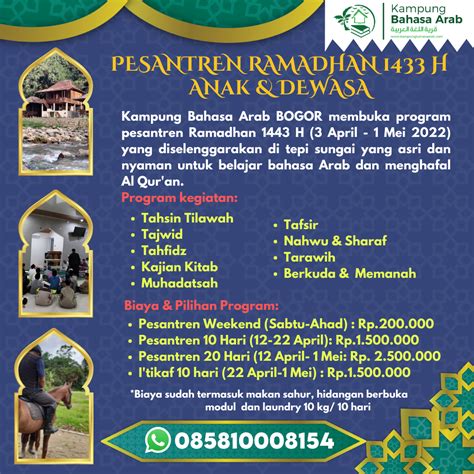 Pesantren Ramadhan 1443 H Untuk Anak Dan Dewasa Gelombang 2 Kampung