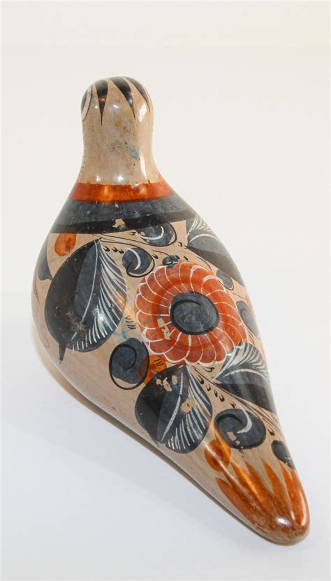 Mexican Vintage Tonala Pottery Hand Painted Bird For Sale At Stdibs