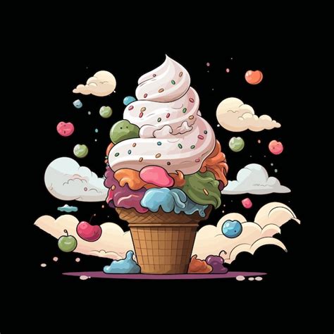 Premium Vector A Cute Cartoon Ice Cream Vector Illustration