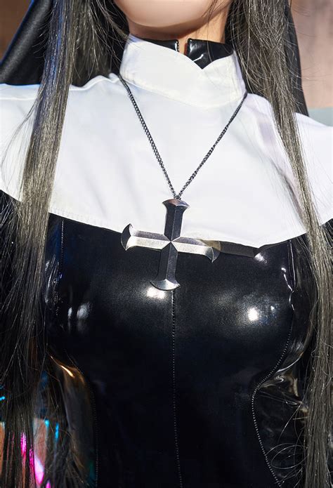 Sisters Sexy Lingerie Set Halloween Black Nun Costume Bodysuit Jumpsuit Set Top Quality