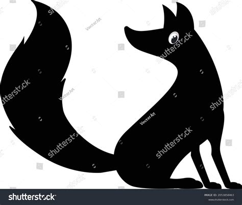 Fox Cartoon Silhouette Vector Art Illustration Stock Vector (Royalty ...