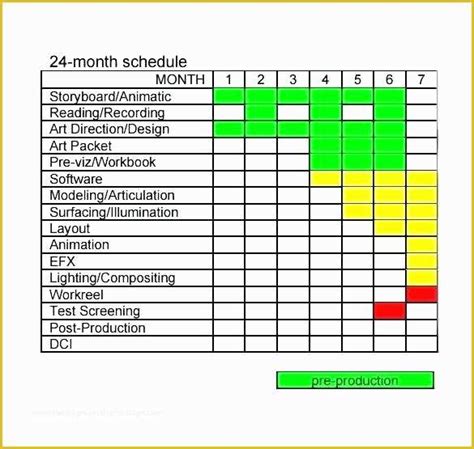 Film Schedule Template Free Of Production Schedule Template Excel ...