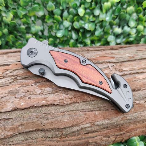 Multi Functional Custom Wooden Edc Hunting Tactical Titanium Knife