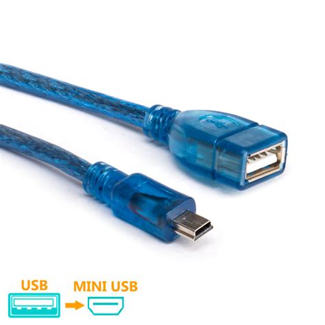 کابل miniusb به USB مادگی 30 سانتی متری | ابر فروشگاه اینترنتی پارانیک