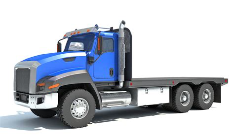 Truck Kenworth W900 And Flatbed Trailer 3D Model 3D Model 149 C4d