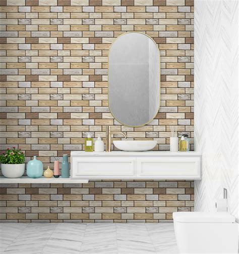 Mosaicowall Peel And Stick Backsplash Self Adhesive 3d Wall Etsy Stick On Tiles Peel And