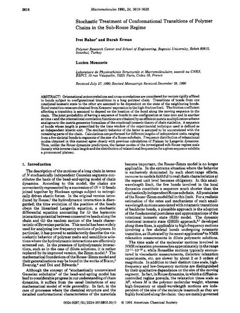 Pdf Stochastic Treatment Of Conformational Transitions Of Pdf