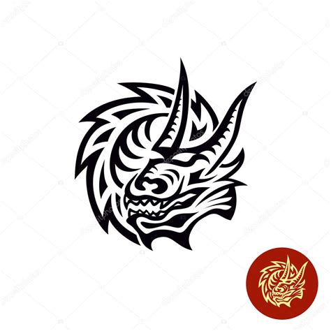 Dragon tattoo style black logo — Stock Vector © Kilroy #125743230