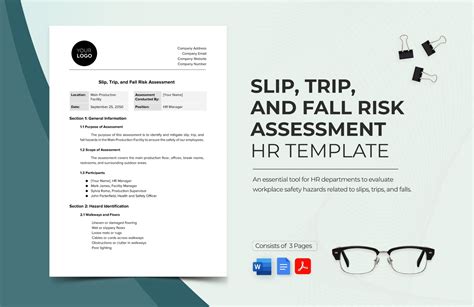 Slip Trip And Fall Risk Assessment Hr Template In Word Pdf Google