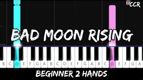 CCR Bad Moon Rising Easy Beginner Piano Tutorial For 2 Hands