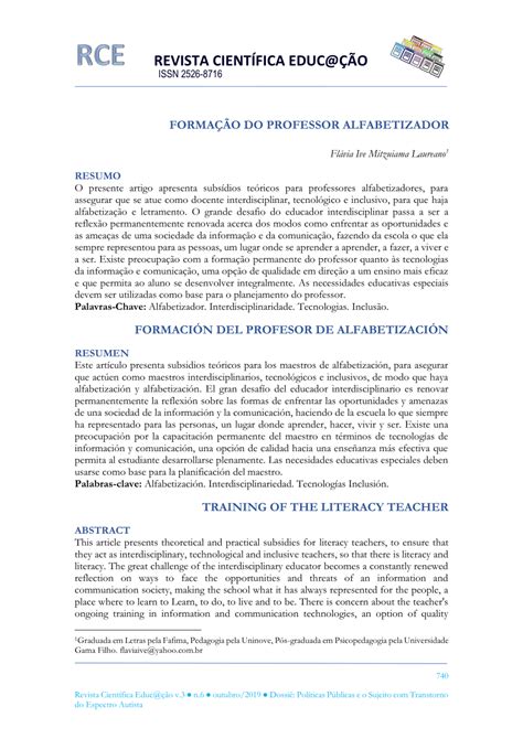 PDF FORMAÇÃO DO PROFESSOR ALFABETIZADOR