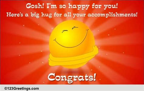 Happy Hugs To Say Congrats Free For Everyone Ecards Greeting Cards