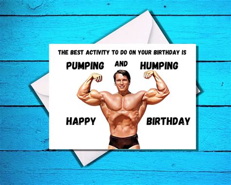 Happy Birthday Arnold Schwarzenegger Pumping and Humping - Etsy