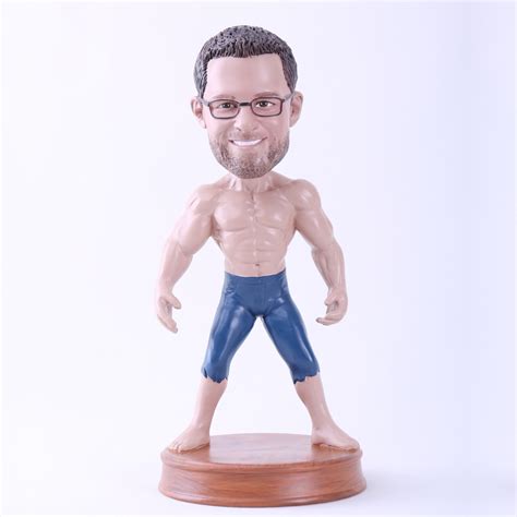 Custom Bobblehead Doll Topless Muscle Man About 9 Tall Custom Bobbleheads Personalized