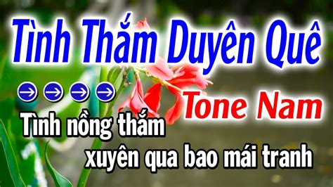 Karaoke Tình Thắm Duyên Quê Tone Nam Beat Phối Cực Hay Karaoke Trần