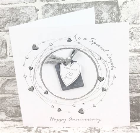 70th Wedding Anniversary Card Platinum Anniversary Etsy Uk