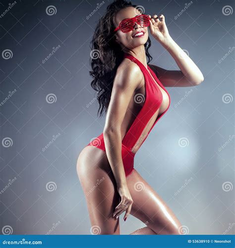 Brunette Woman Posing Stock Photo Image Of Perfect 53638910