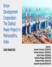 Dabhol Power Project Case PPT Group 1 1 Pptx Enron Development