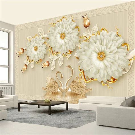 Lily Floral With Abstract Corridor Wallpaper Mural Artofit