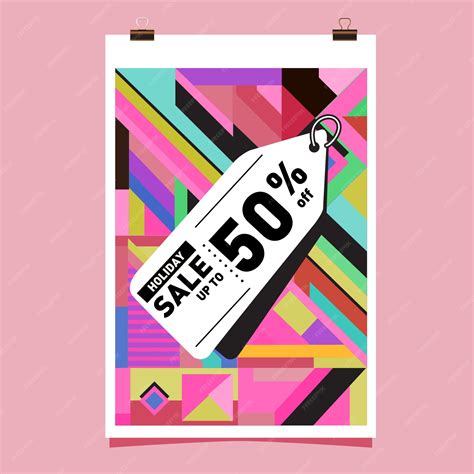 Premium Vector Holiday Season Sale Up To 50 Poster Design Template