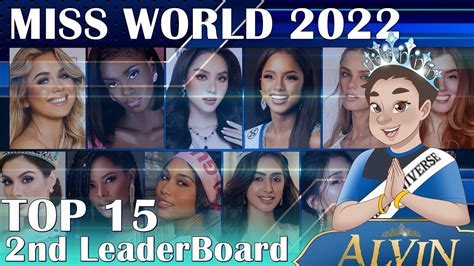 Miss World 2022 2nd LeaderBoard TOP 15 YouTube